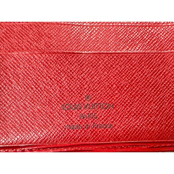 Authentic Louis Vuitton Red EPI Leather Compact Wallet Unisex Men's Women's - Picture 9 of 16